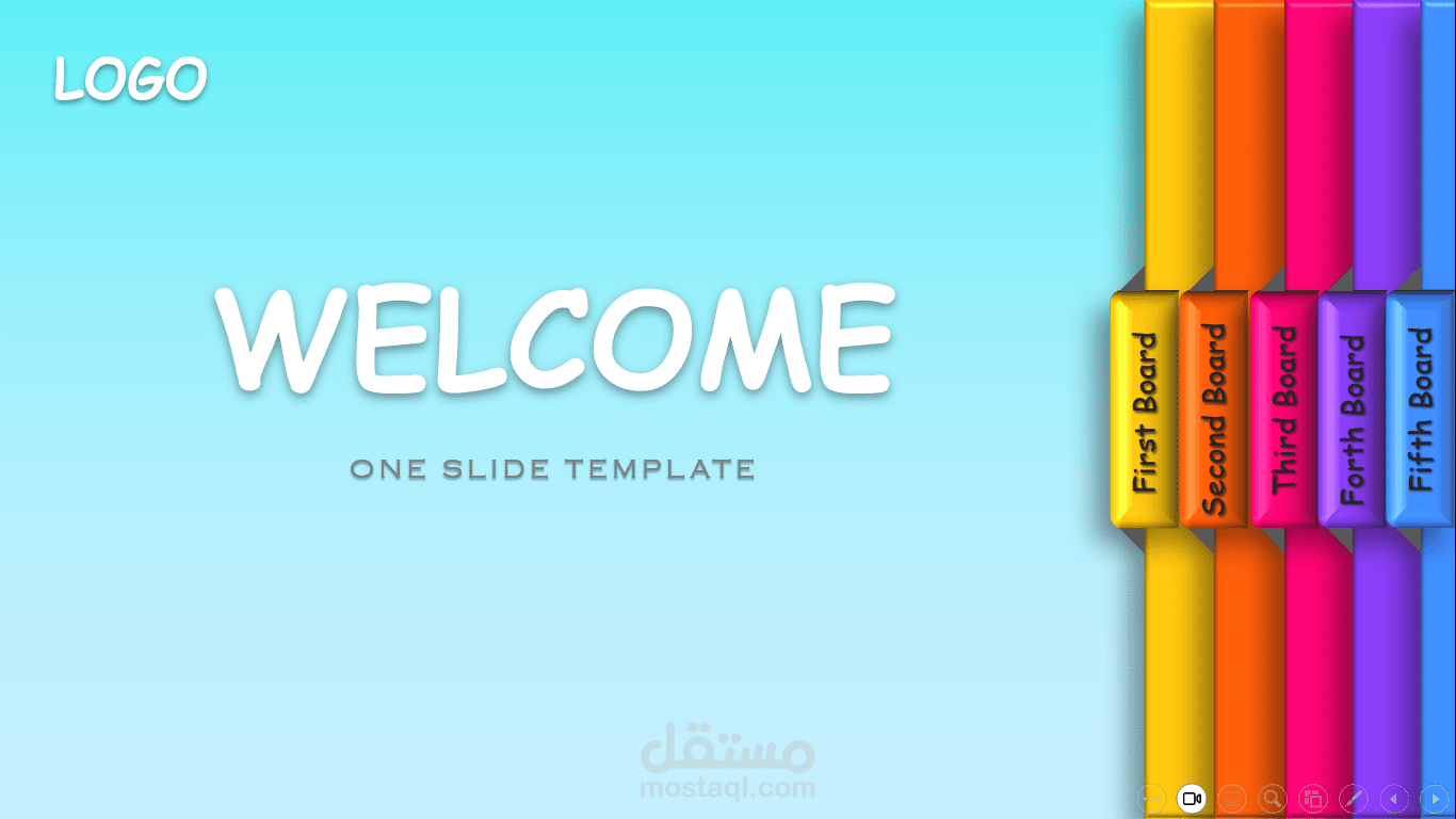 تصميم قالب بوربوينت بتأثير الشرائح المتحركة