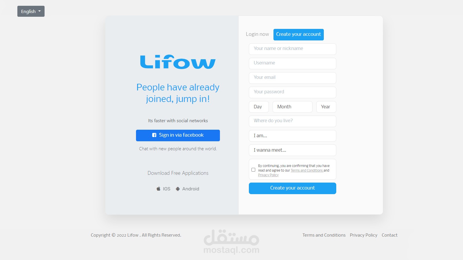Lifow ,  Creative Social Network Website