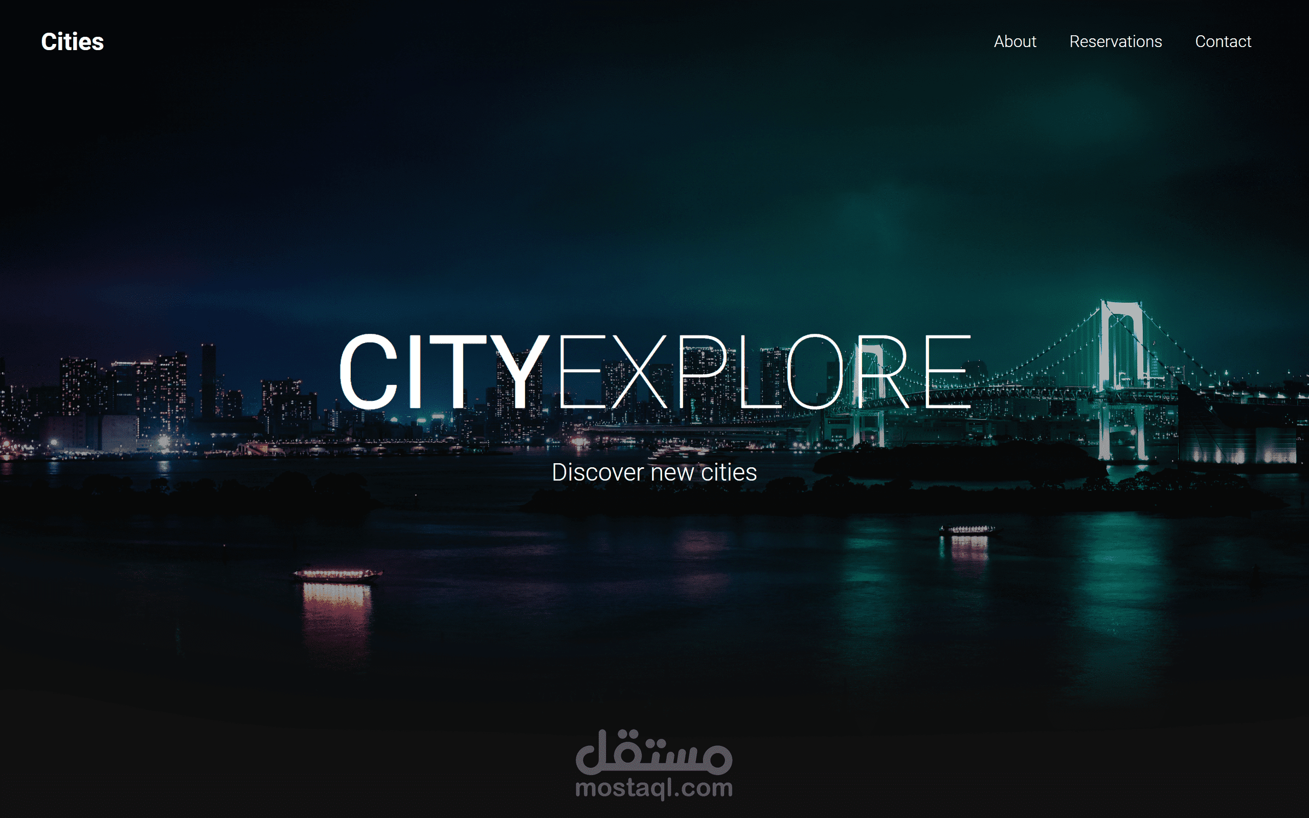 صفحة هبوط لموقع سفر