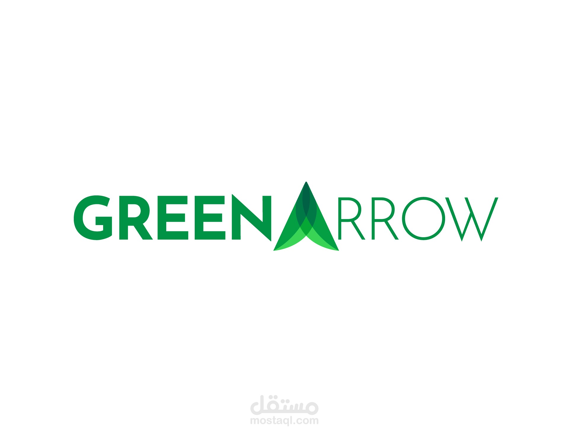شعار لشركة "Green Arrow" للوجستيك ونقل البضائع
