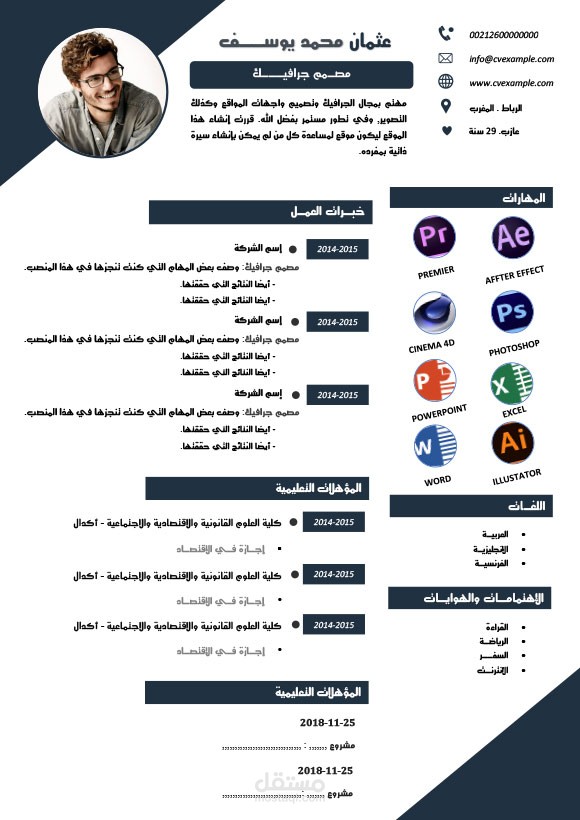 سيرة ذاتية روزمي   باللغة الانجليزية والعربية