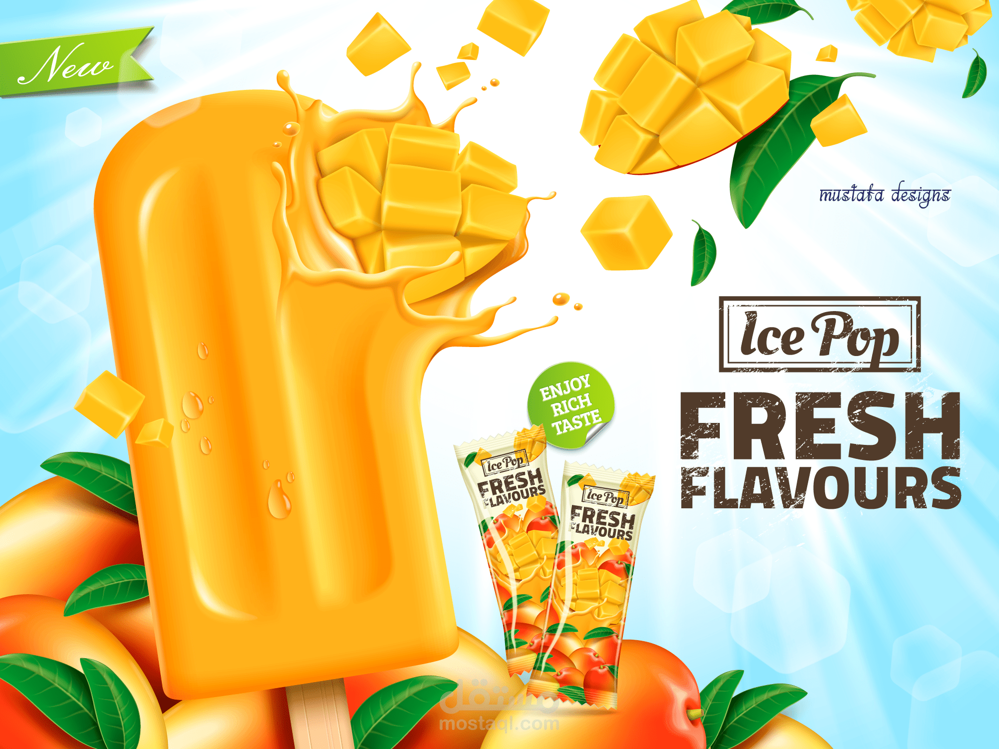 social media design for ice cream mango