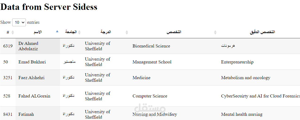 استخراج بيانات من قاعدة البيانات باستخدام API