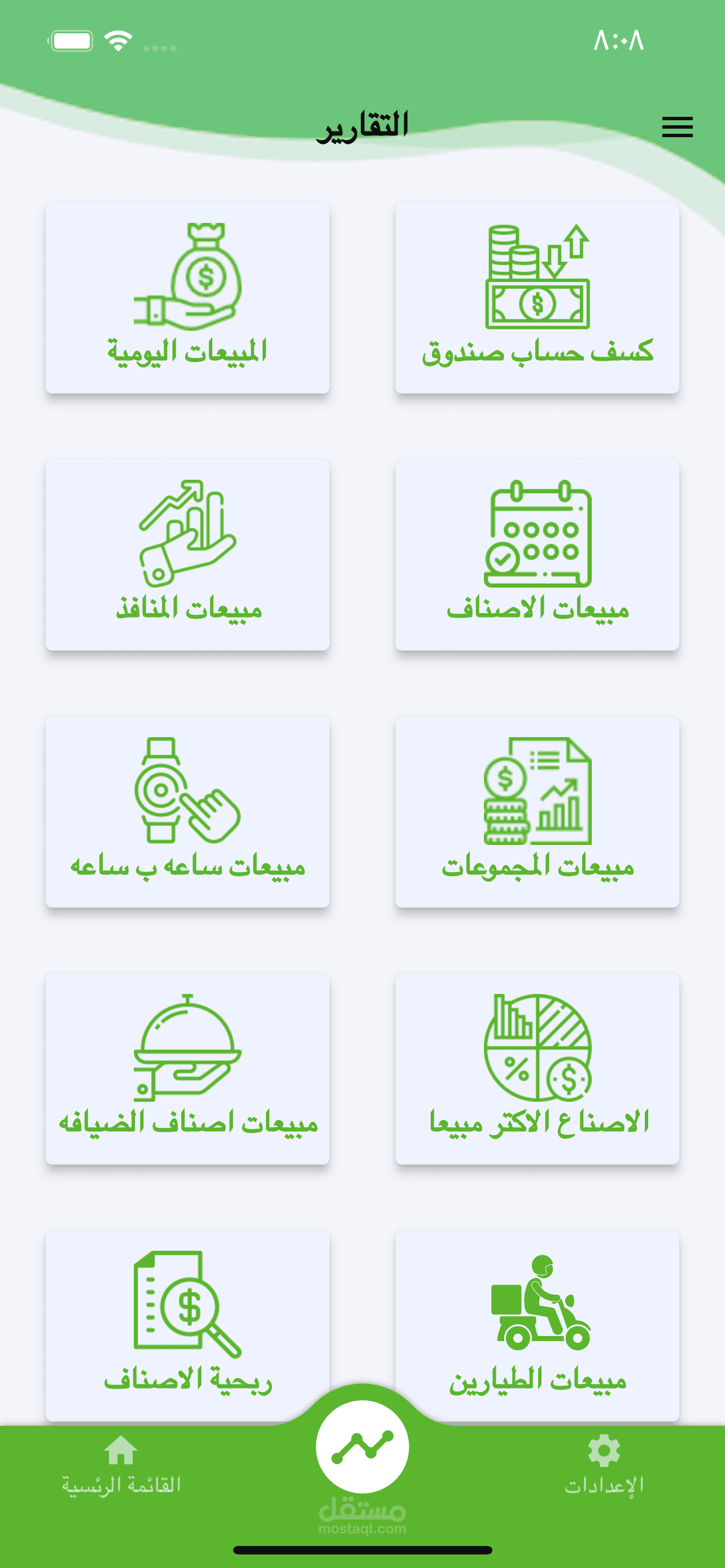 تطبيق عرض. تقرير لافرغ المتاجر