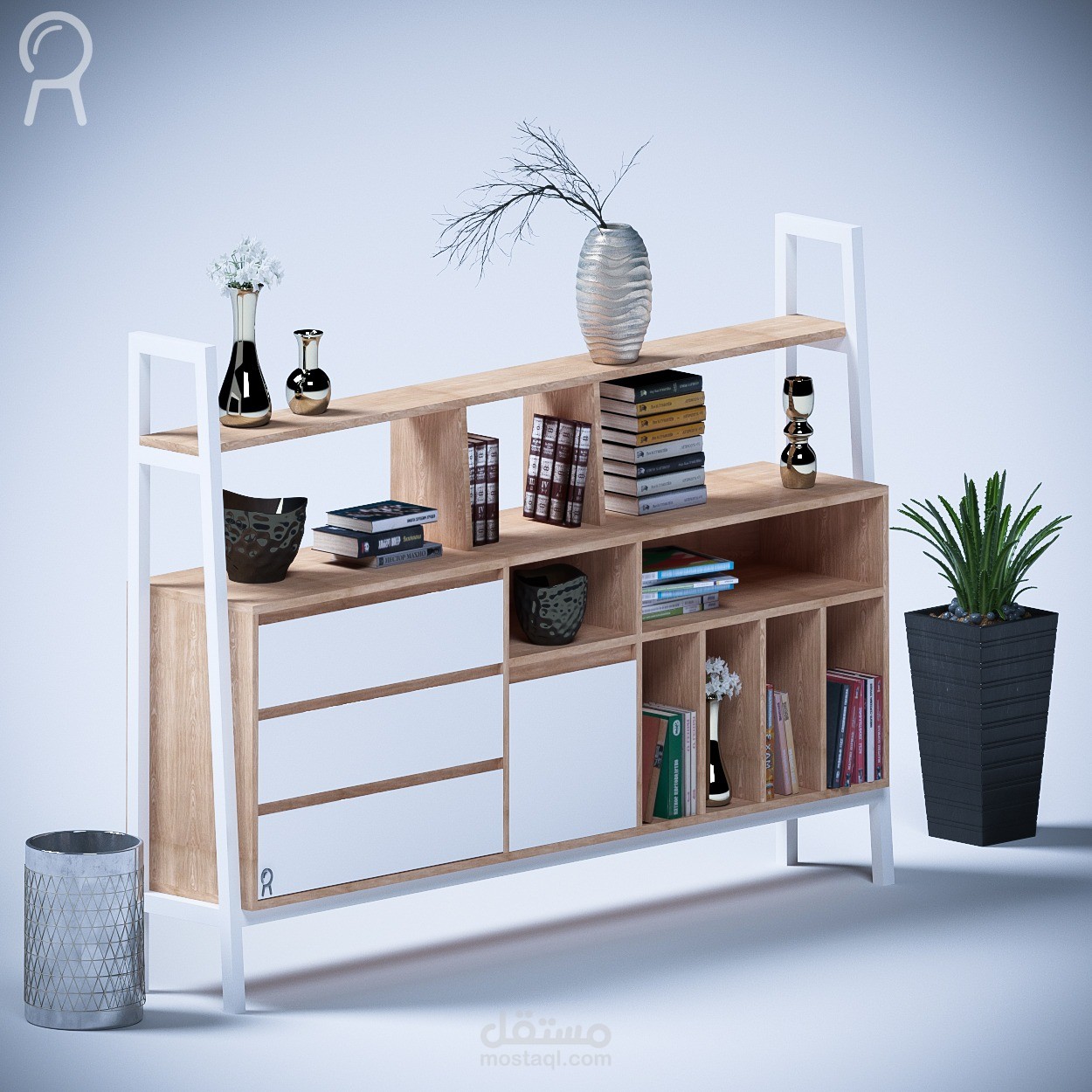 تصميم مكتبة بطابع مودرن