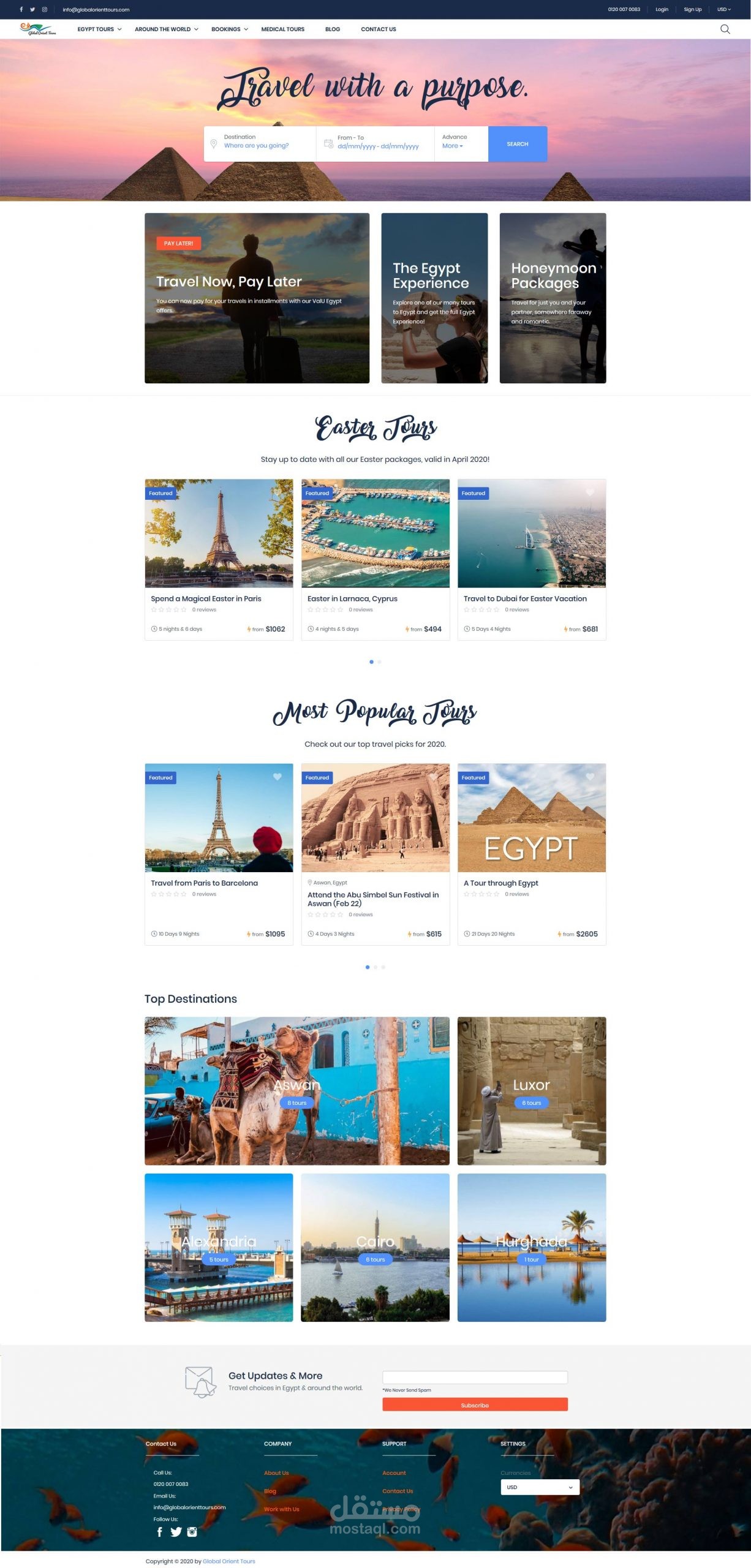 Global Orient Tours website