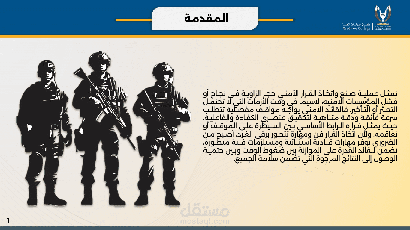 عرض القيادة الأمنية وصنع القرار