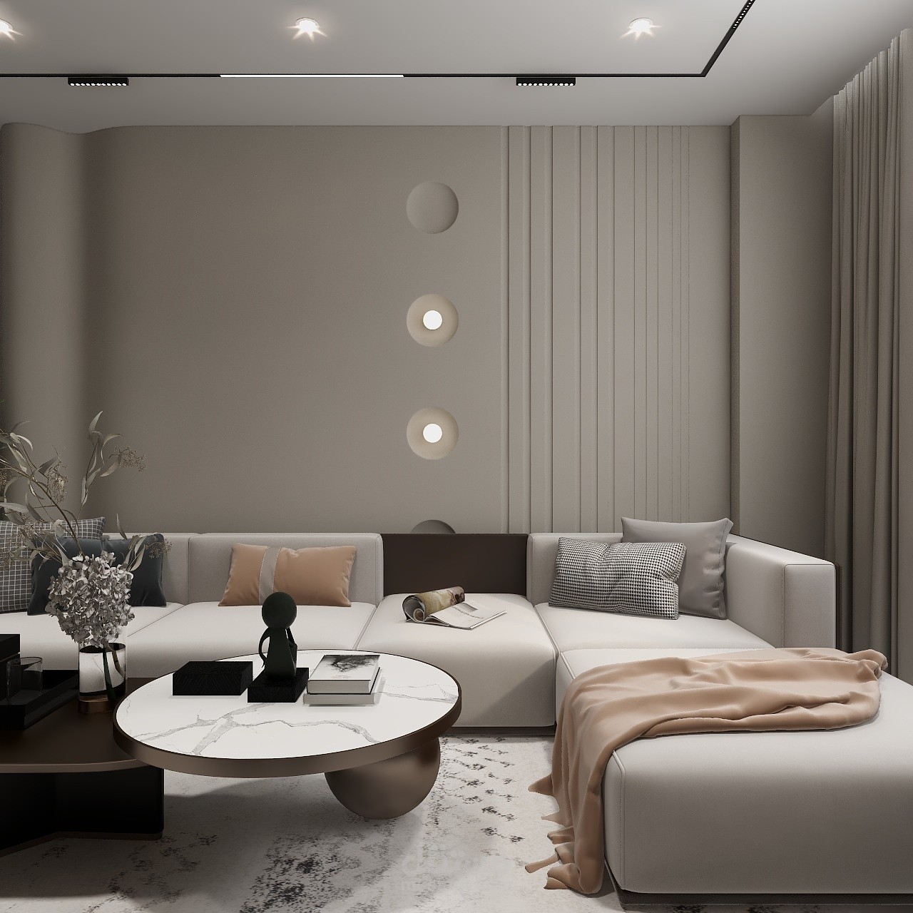 لقطه من تصميم داخلي لوحده سكنيه
