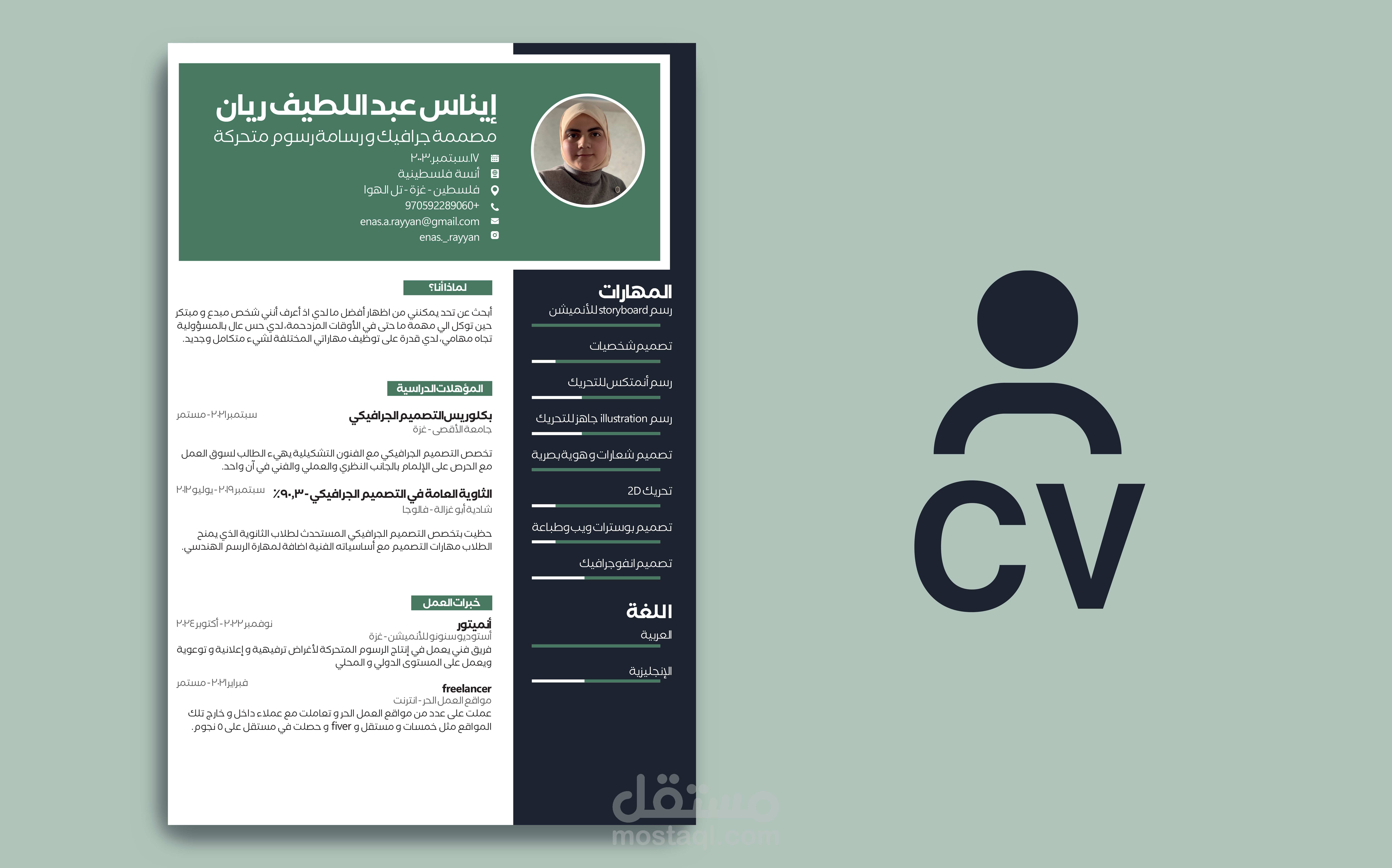 سيرة ذاتية CV انفوجرافيك