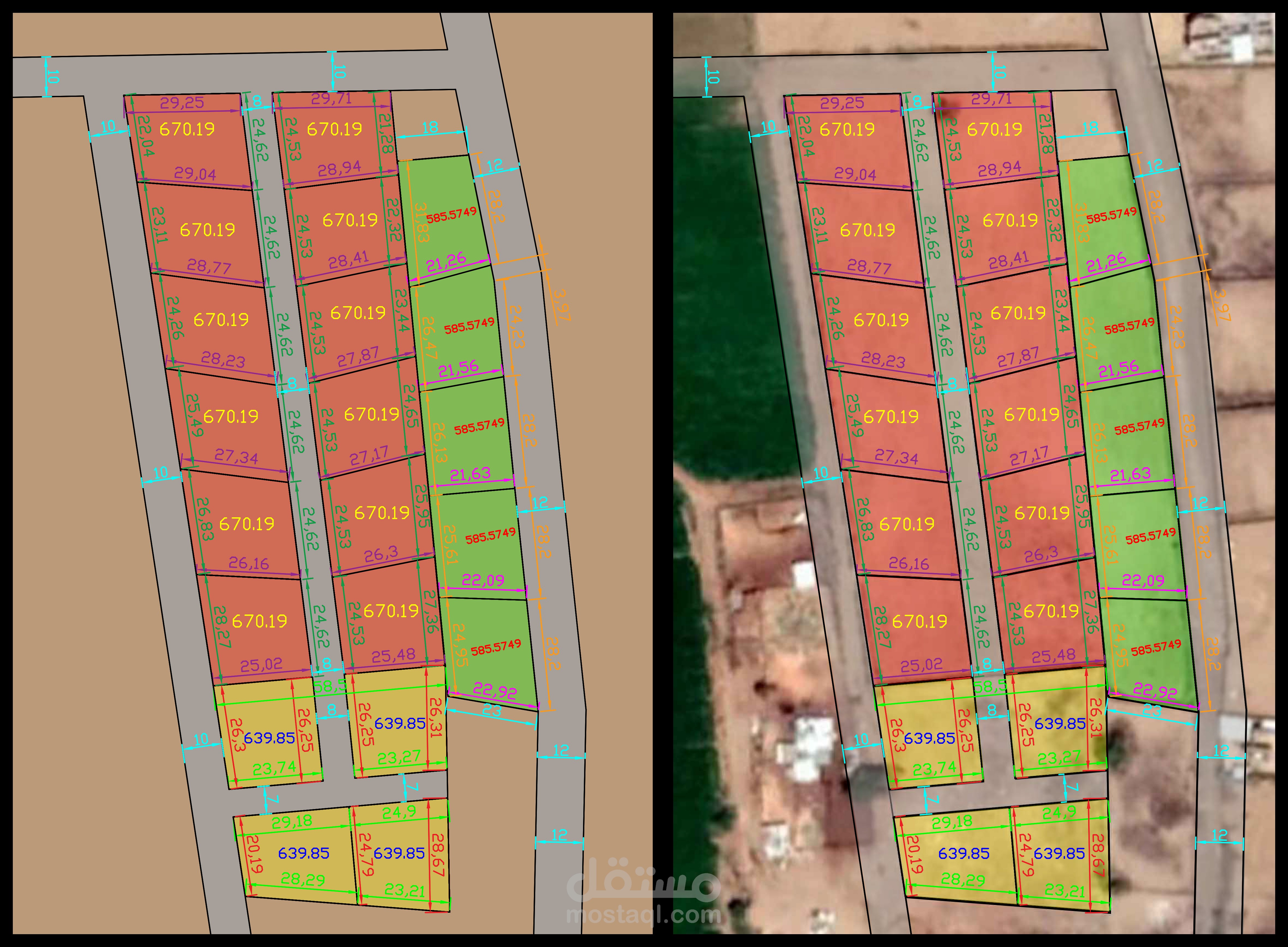 تقسيم أراضي إلى قطع متساوية المساحة