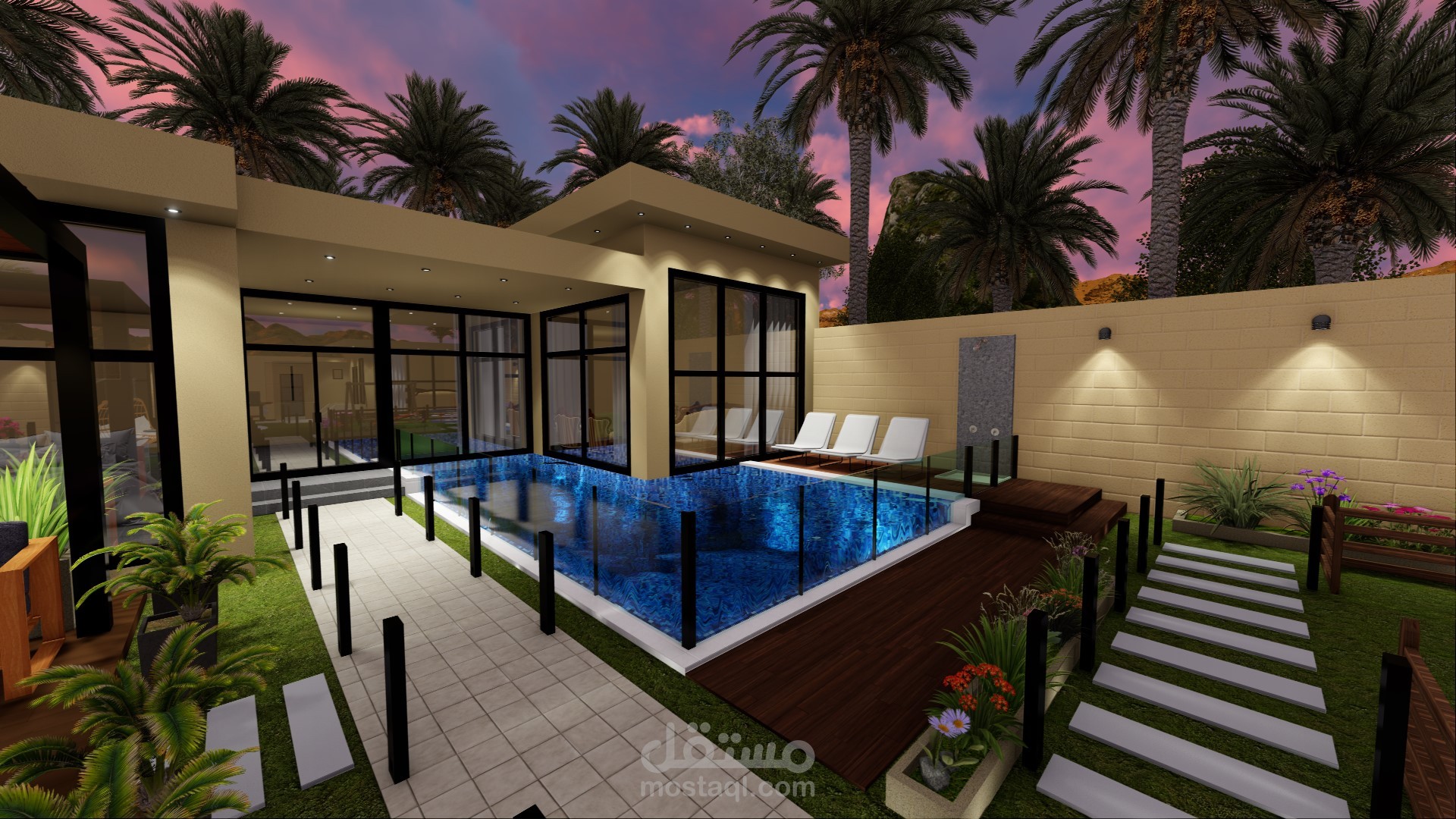 تصميم خارجي لشاليه خاص في السعودية