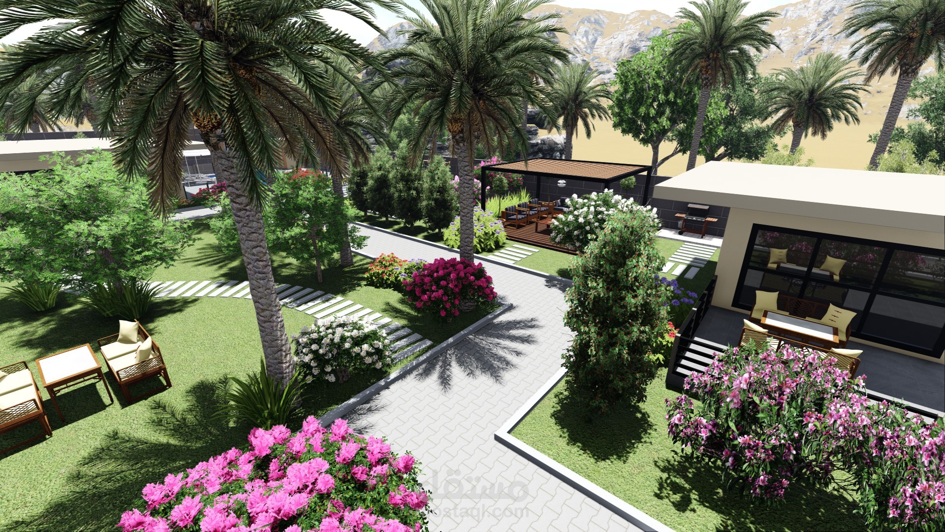 تصميم خارجي لاستراحة في السعودية