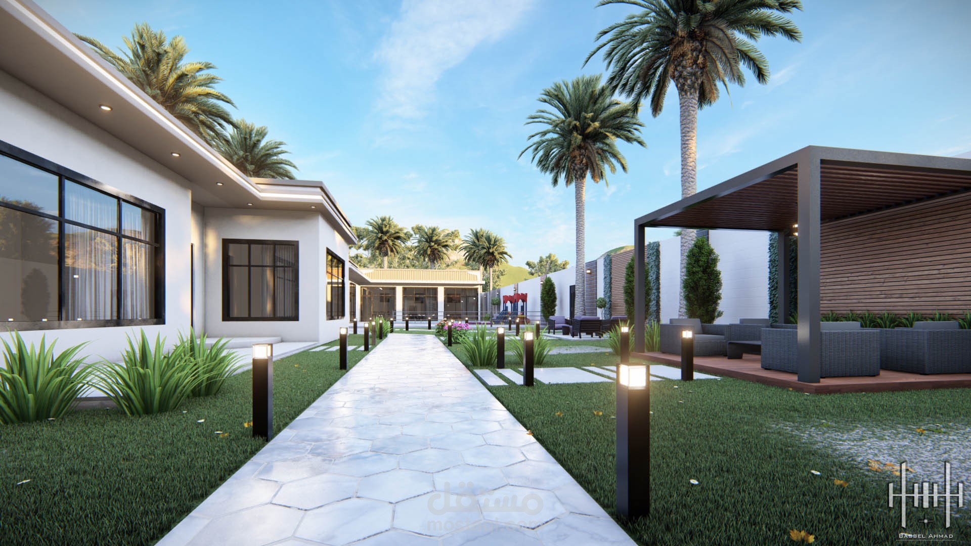 تصميم مجمع شاليهات في السعودية