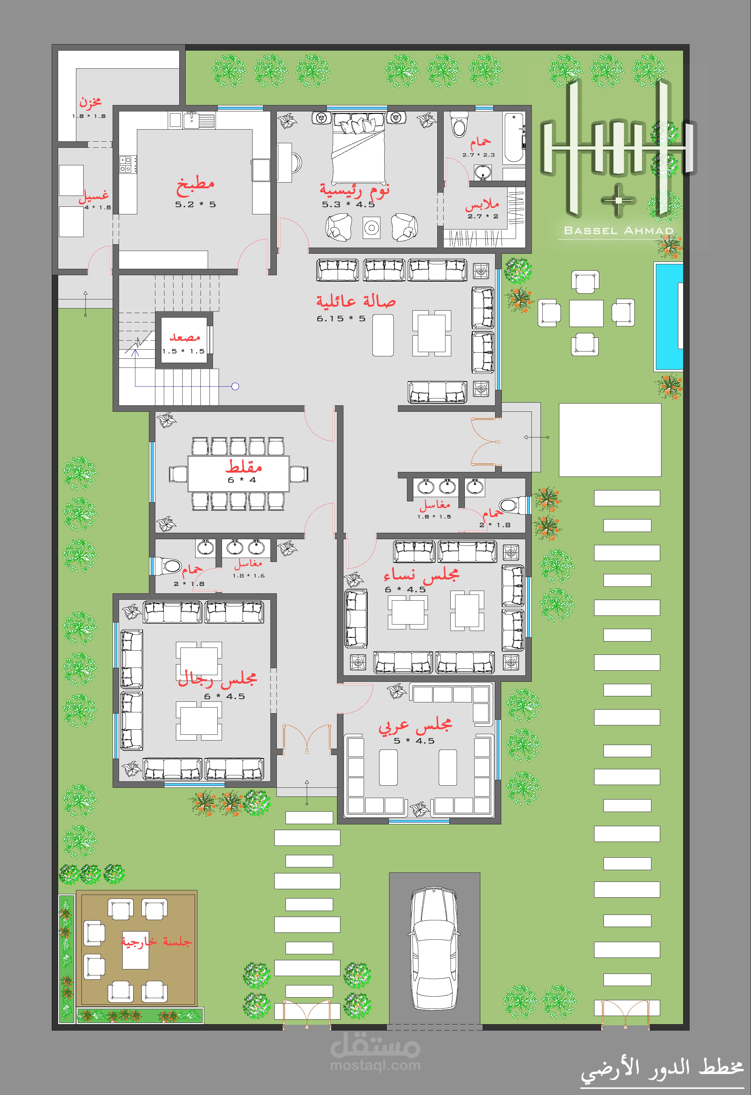 تصميم مخطط معماري لفيلا في السعودية