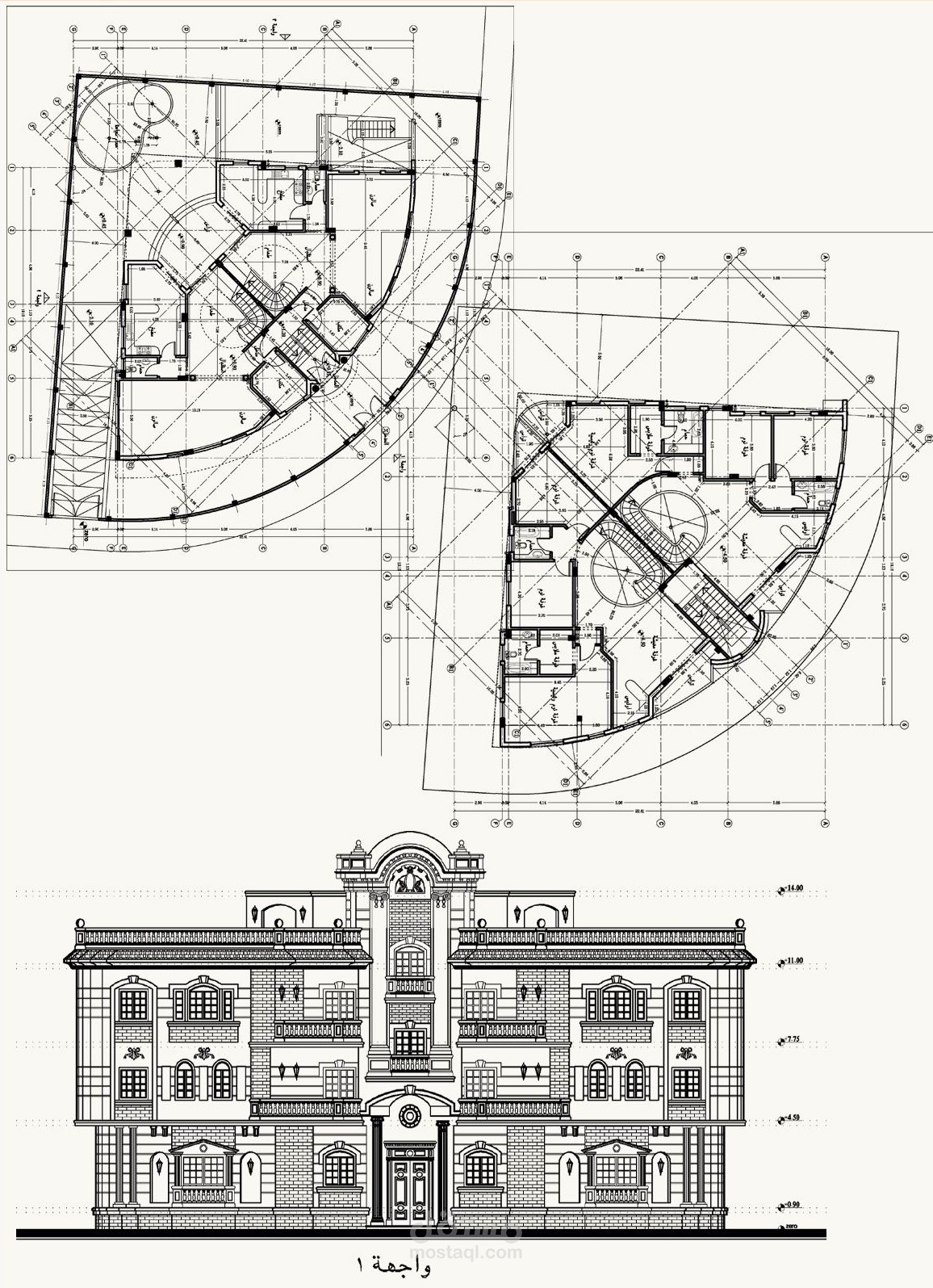 تصميم فيلا سكنية نظام كلاسيك