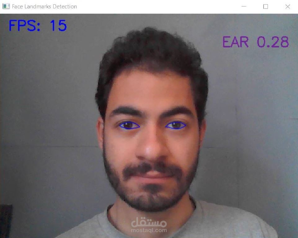 مراقبة العين أثناء قيادة السيارة || Eye detection for car driving