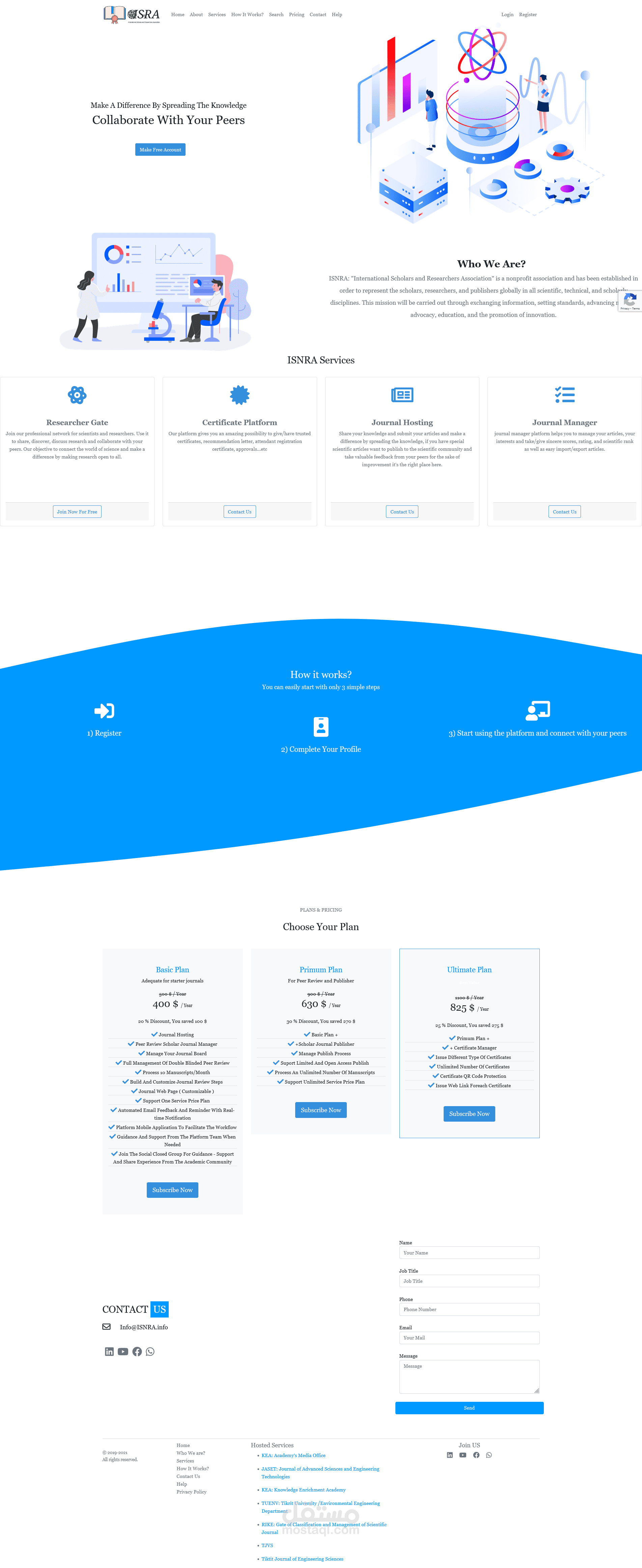 ISNRA Gate منصه لتصدير الشهادات وادارة المقالات العلميه