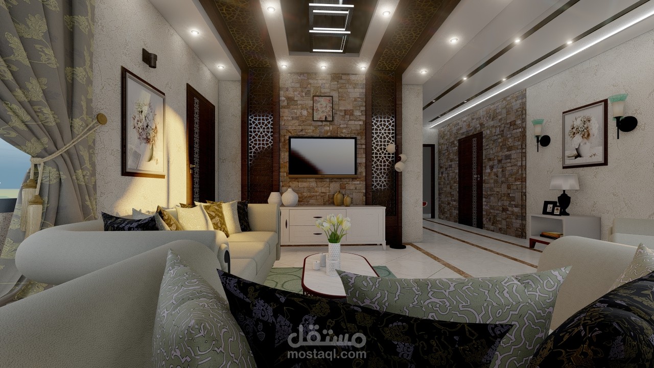 تصميم داخلي لشقة سكنية في مدينة رفح