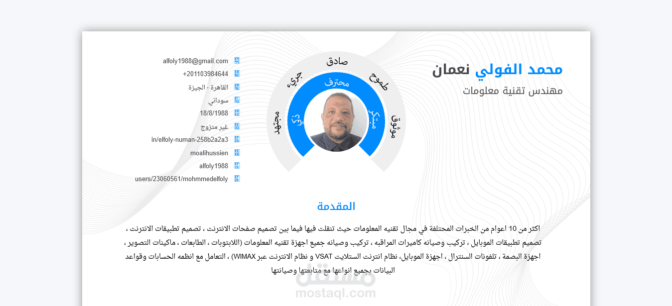 صفحات بورتفوليو Portfolio webpages