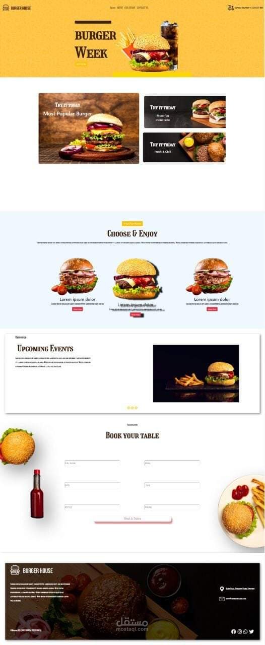 تصميم موقع الكتروني بواسطة لغة html and css