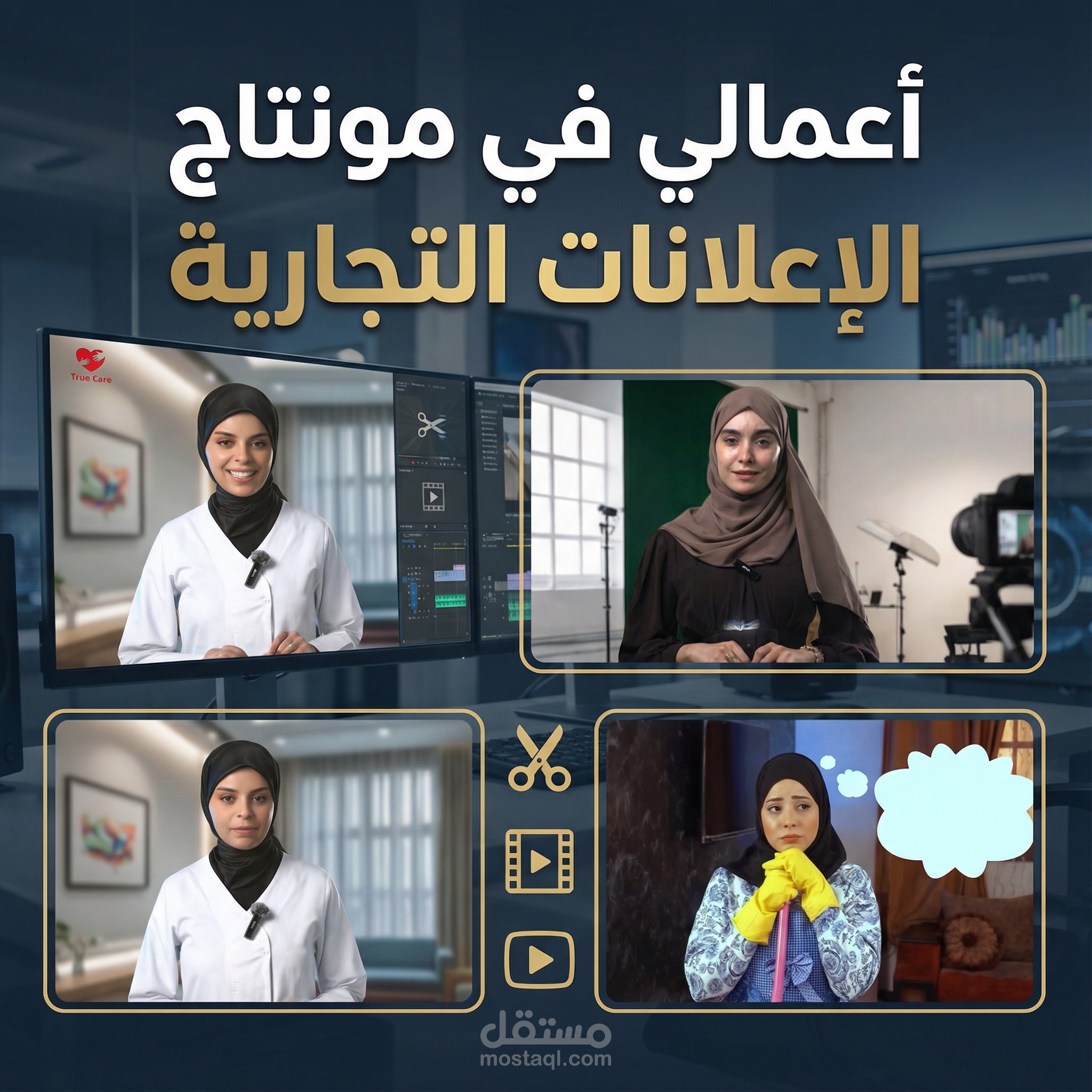 أعمالي في المونتاج وإنتاج فيديوهات دعائية ومحتوى UGC