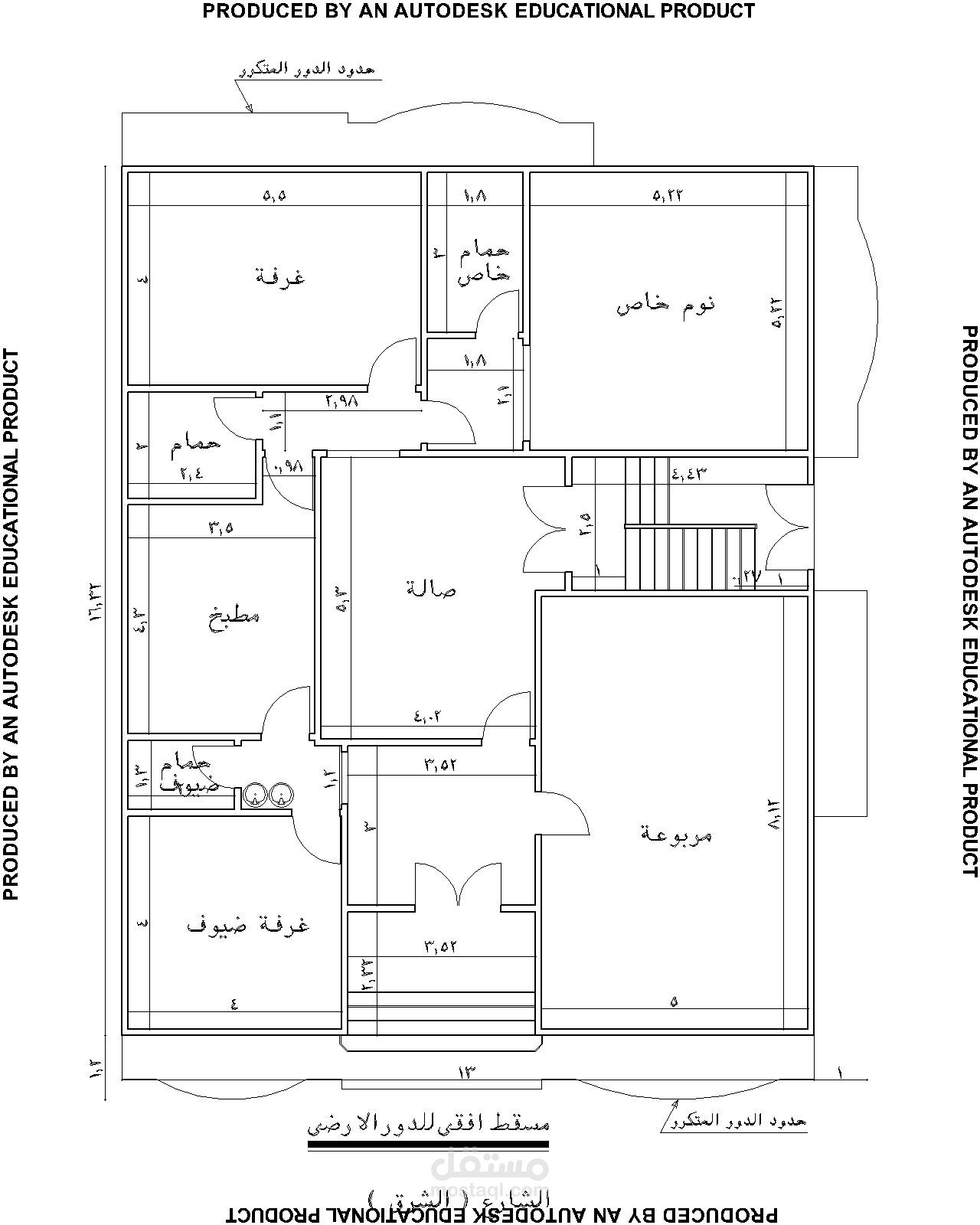 مخطط معمارى لفيلا