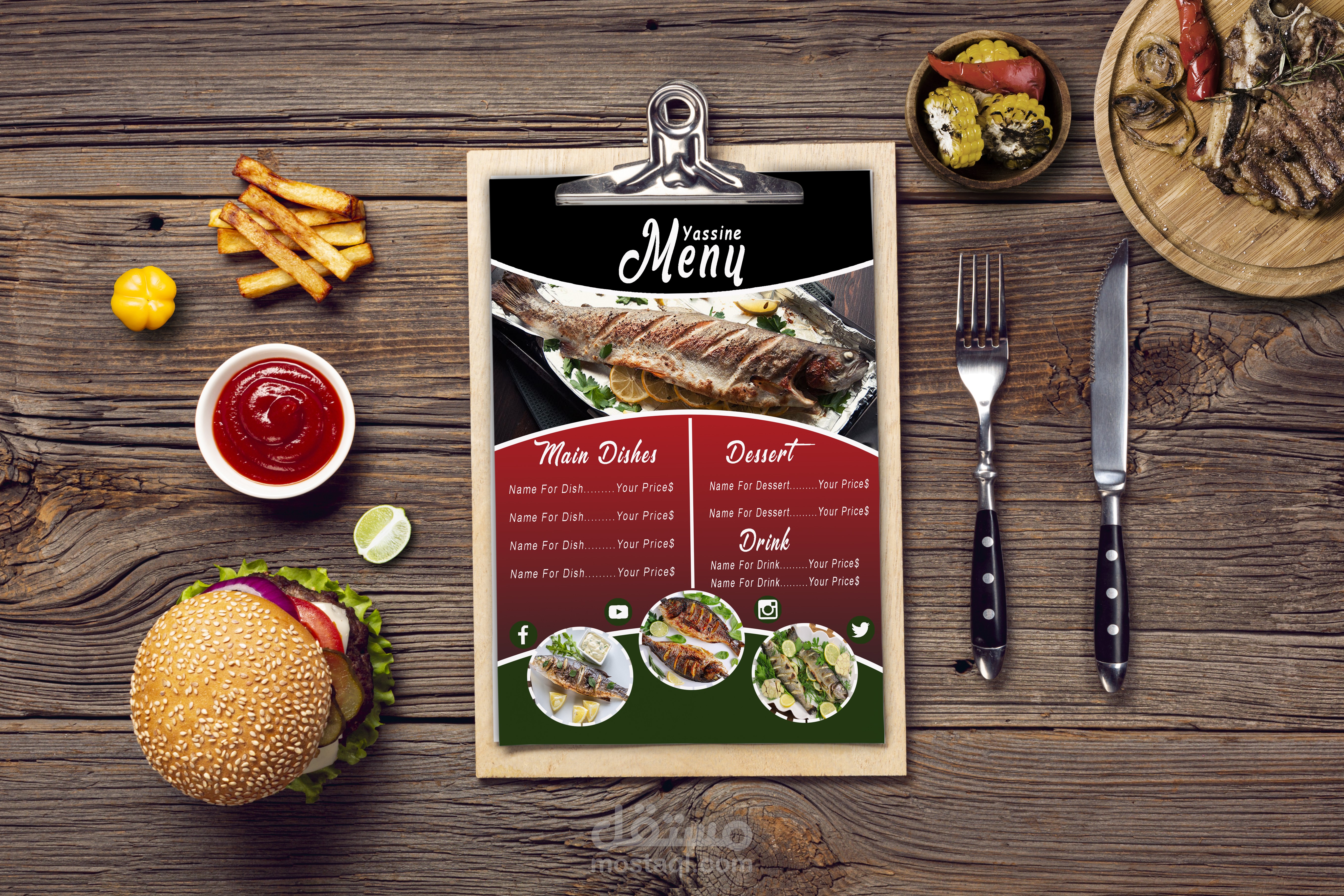 قائمة طعام Menu Restaurant