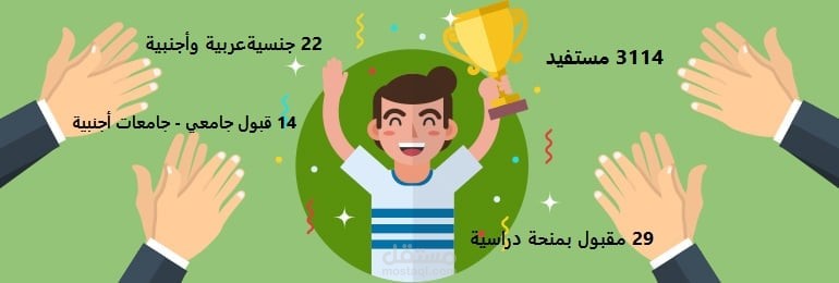 خدمات القبولات الجامعية والمنح والتدريب ل 3114 مستفيد وطالب علم في عدة دول