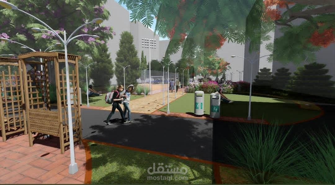 تصميم حديقة بين أبراج سكنية