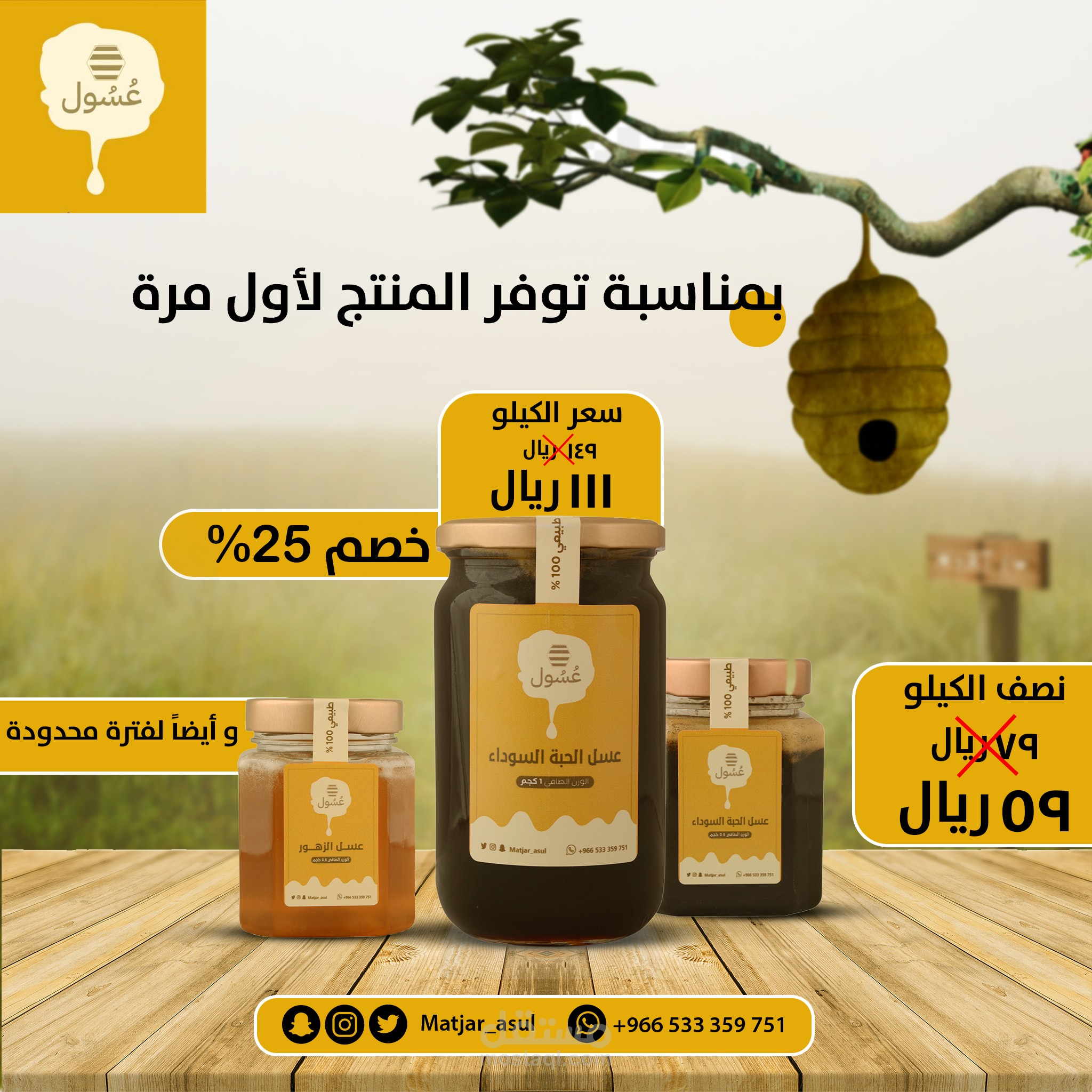عسول تصميم سوشال ميديا