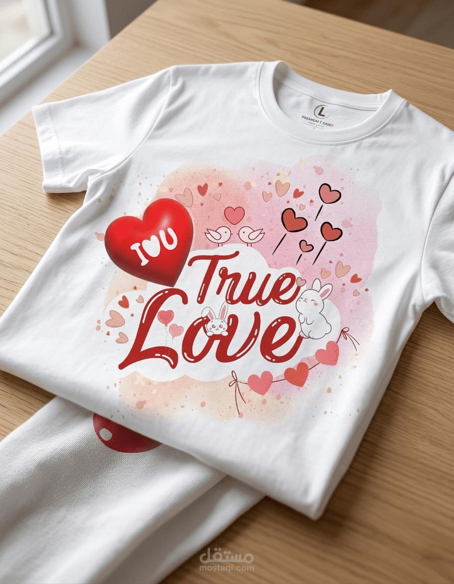 تصميم تيشيرت رومانسي مميز (Valentine T-Shirt Design)