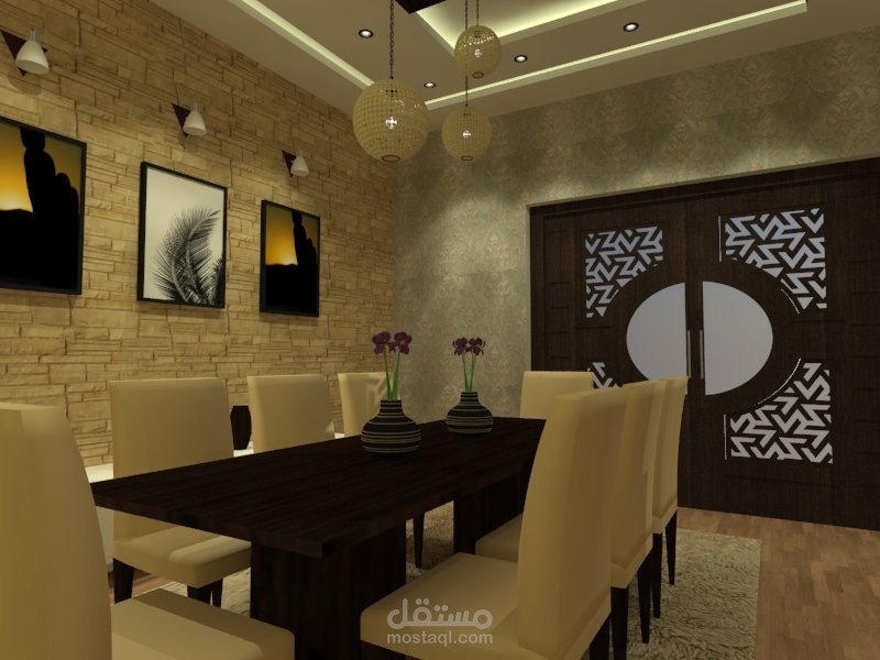 Living room and dining room design