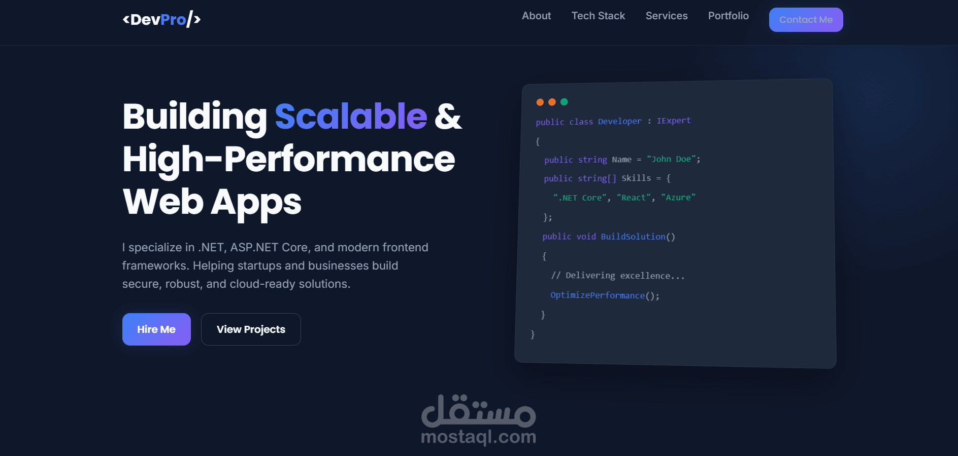تصميم portfolio او موقع خاص بك - Create Portfolio