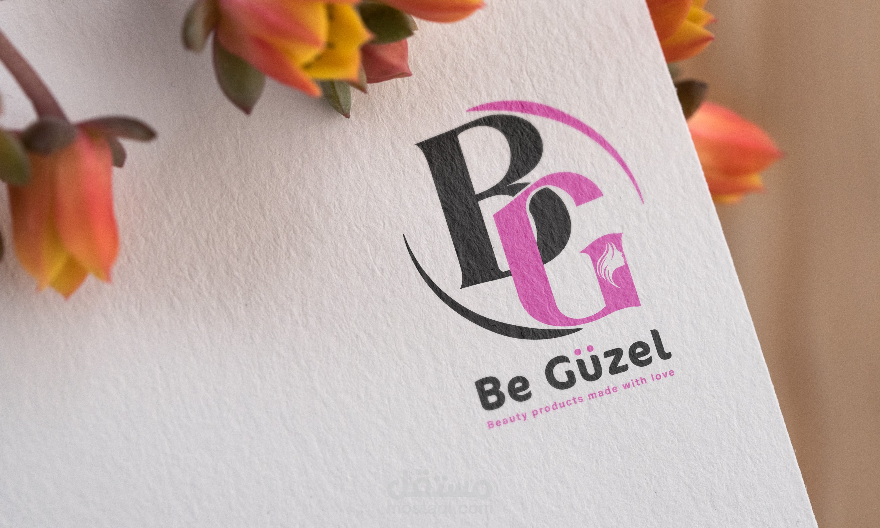 تصميم هوية بصرية لبراند منتجات تجميل Be Guzel