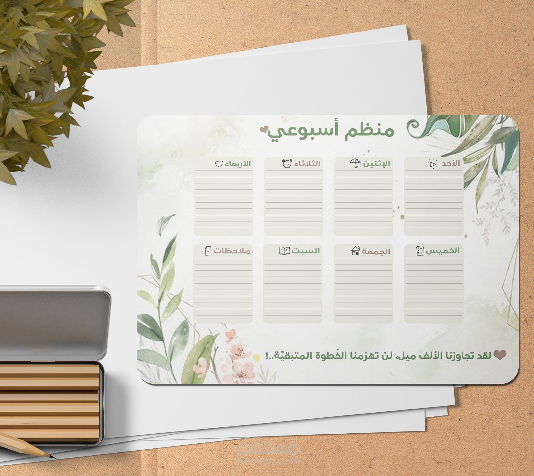 منظم اسبوعي (مع طقم ادوات قرطاسية)