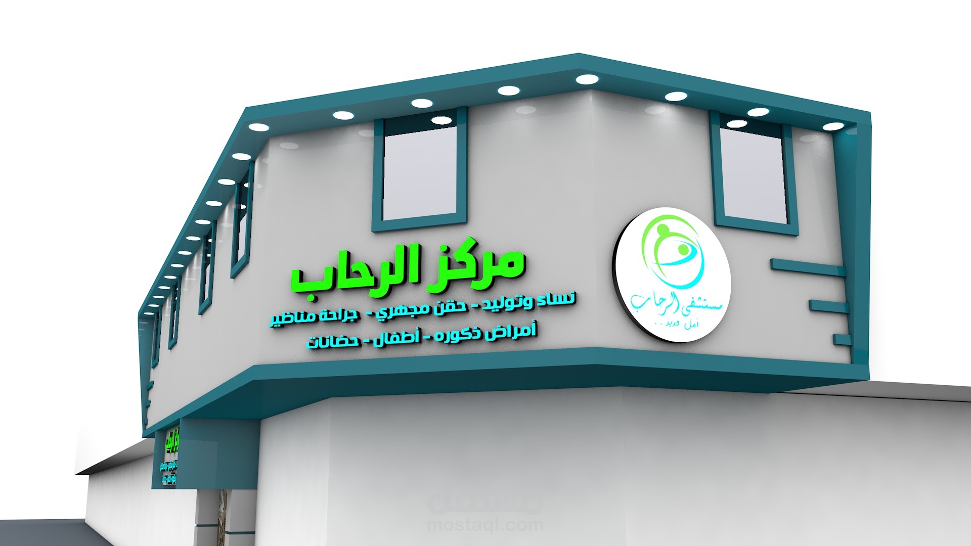 تصميم واجهة محل 3d