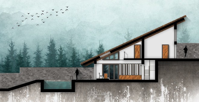 إظهار قطاع معماري بالفوتوشوب