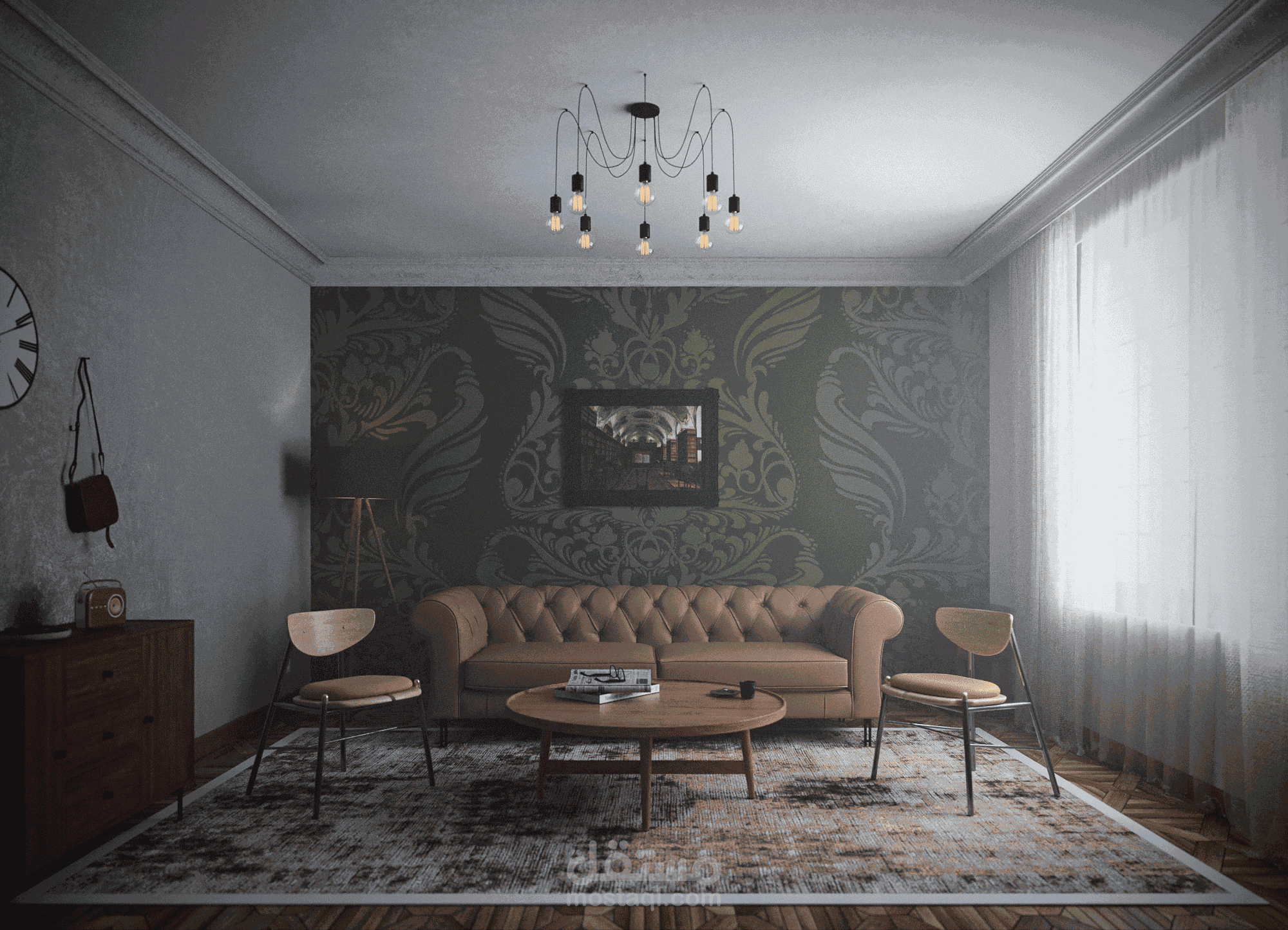 تصميم داخلي لغرفة معيشة