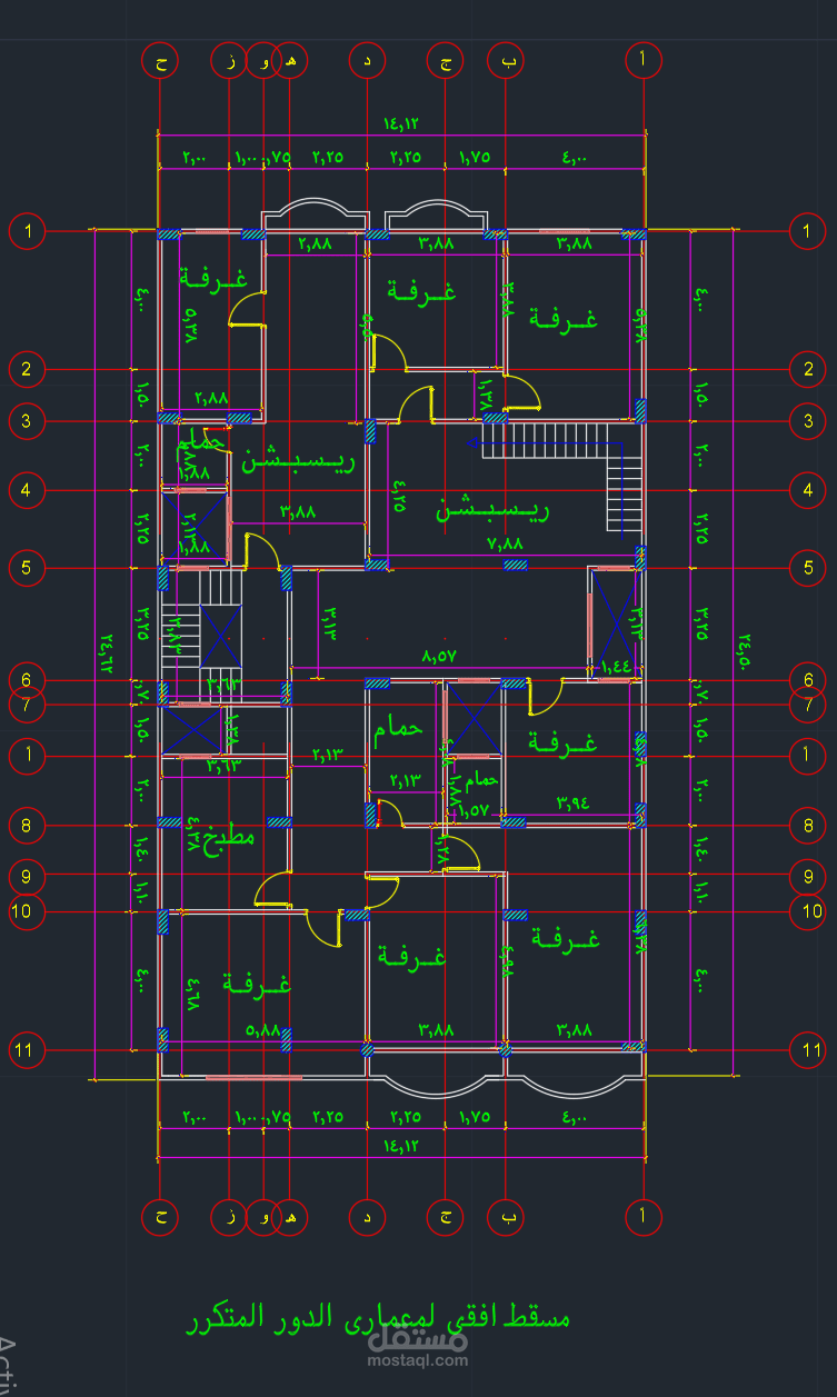 مخططات تصميم معماري لمبنى دوبليكس