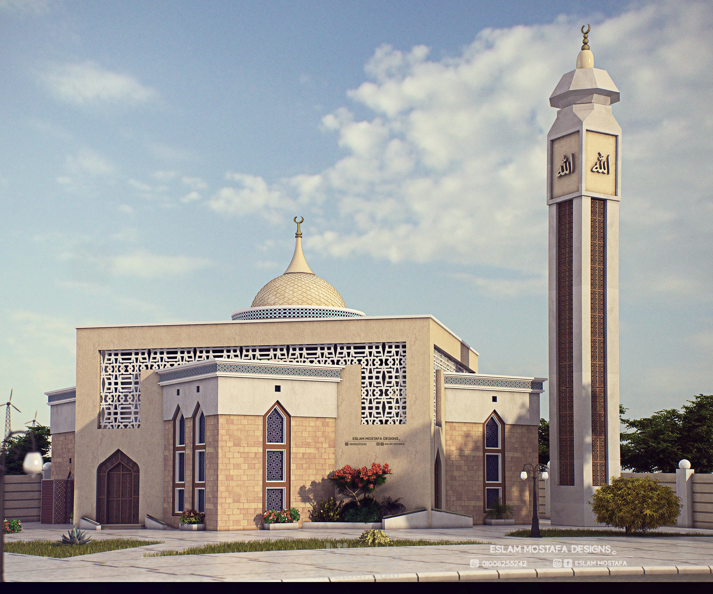 تصميم مسجد بمنطقة ينبع . السعودية
