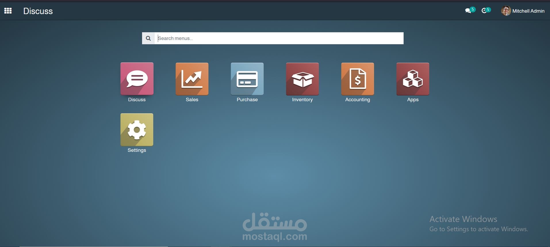 تنفيذ نظام اداري متكامل يشمل الحسابات والمشتريات والمبيعات والمخازن odoo community V14