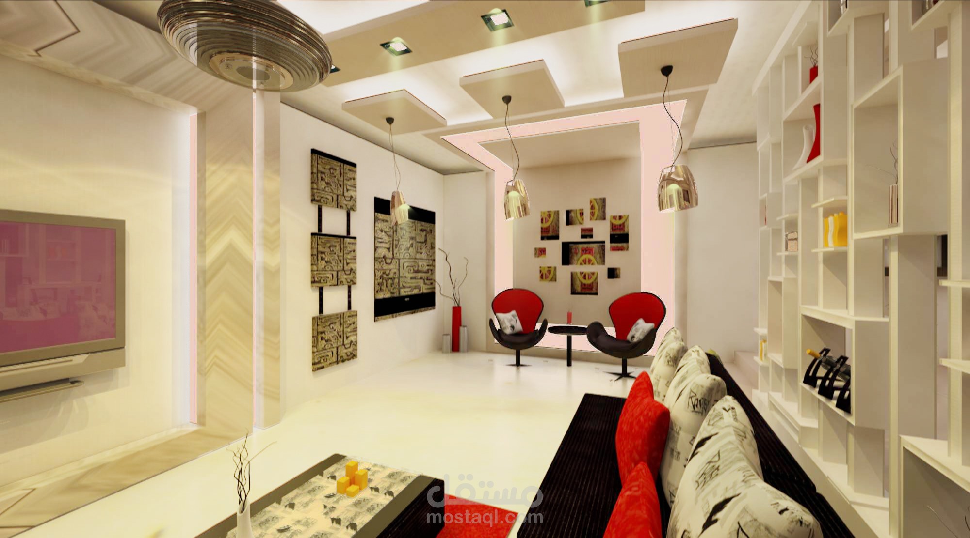 تصميم داخلي صالة استقبال