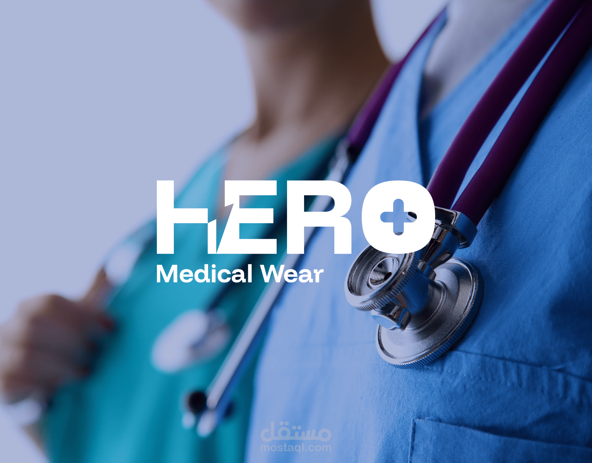تصميم هوية بصرية لشركة + Hero للأزياء الطبية