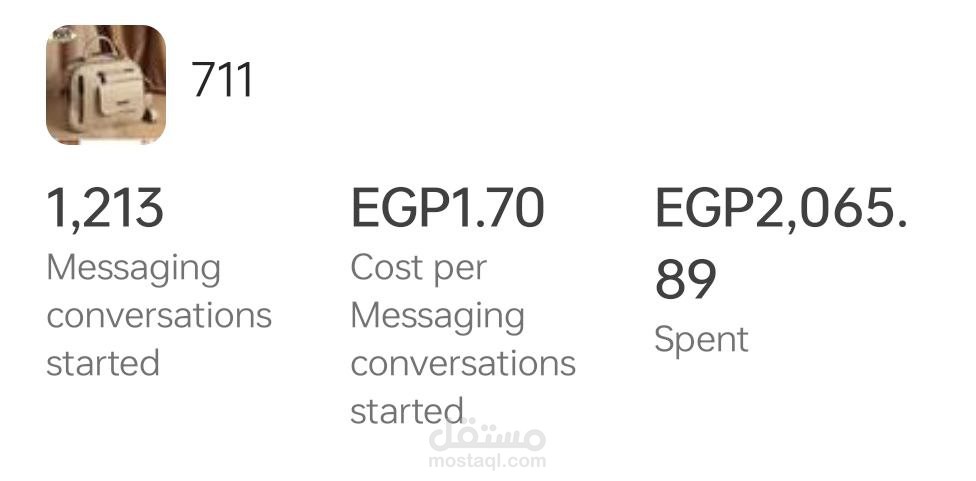 حملة إعلانية لصفحة بيع شنط حريمي