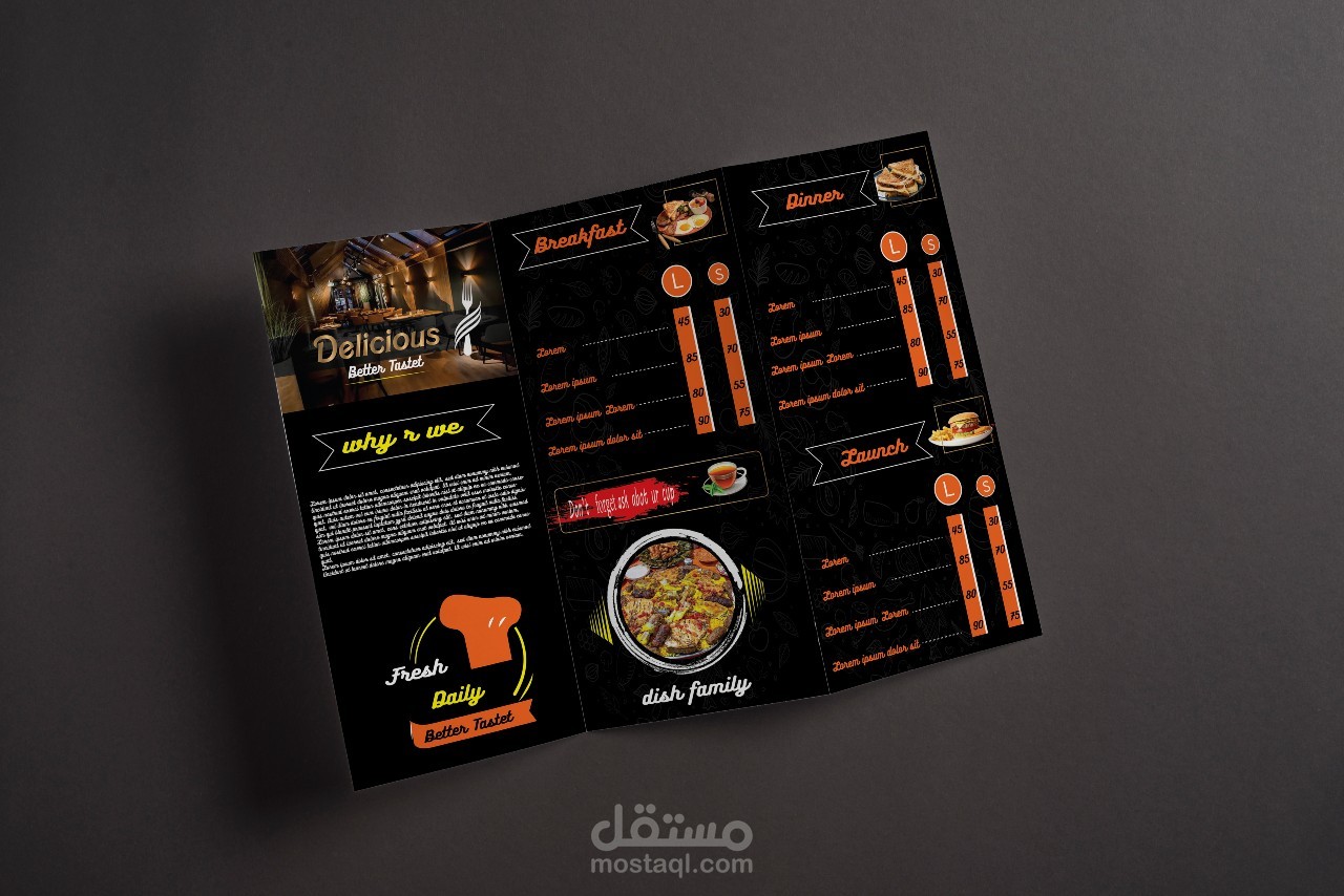 menu resteraunt