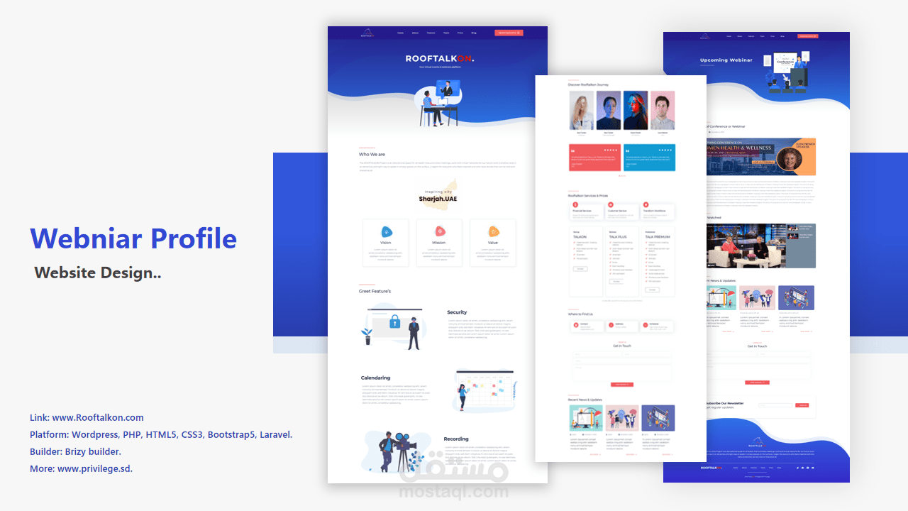 موقع لشركة اجتماعات افتراضية - Website for a virtual meeting company