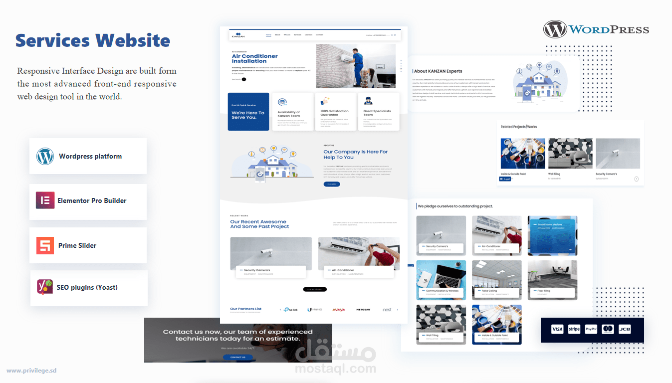تصميم موقع لشركة خدمات - Services company website design