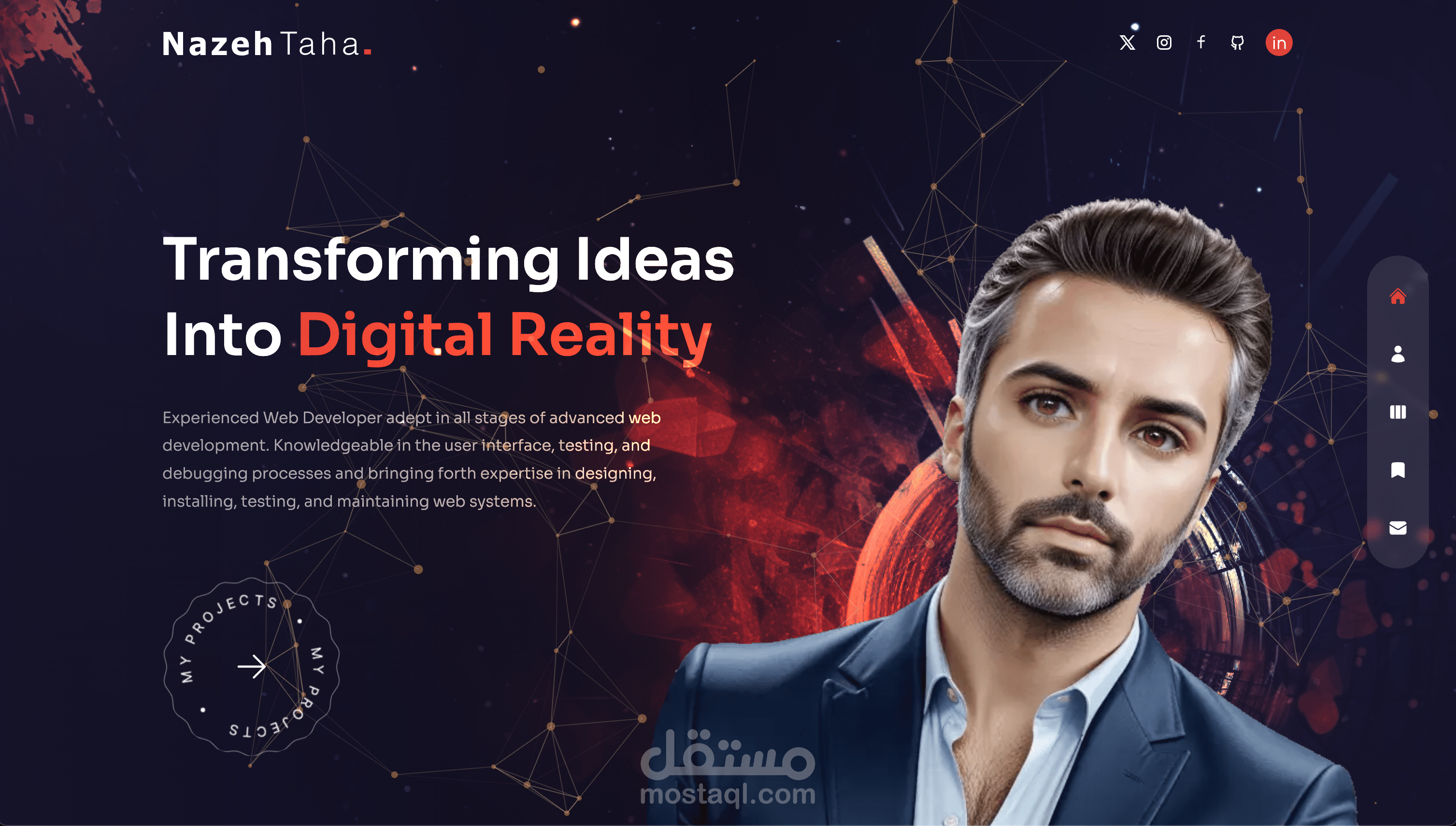الموقع الشخصي — نزيه طه، مطوّر واجهات أمامية