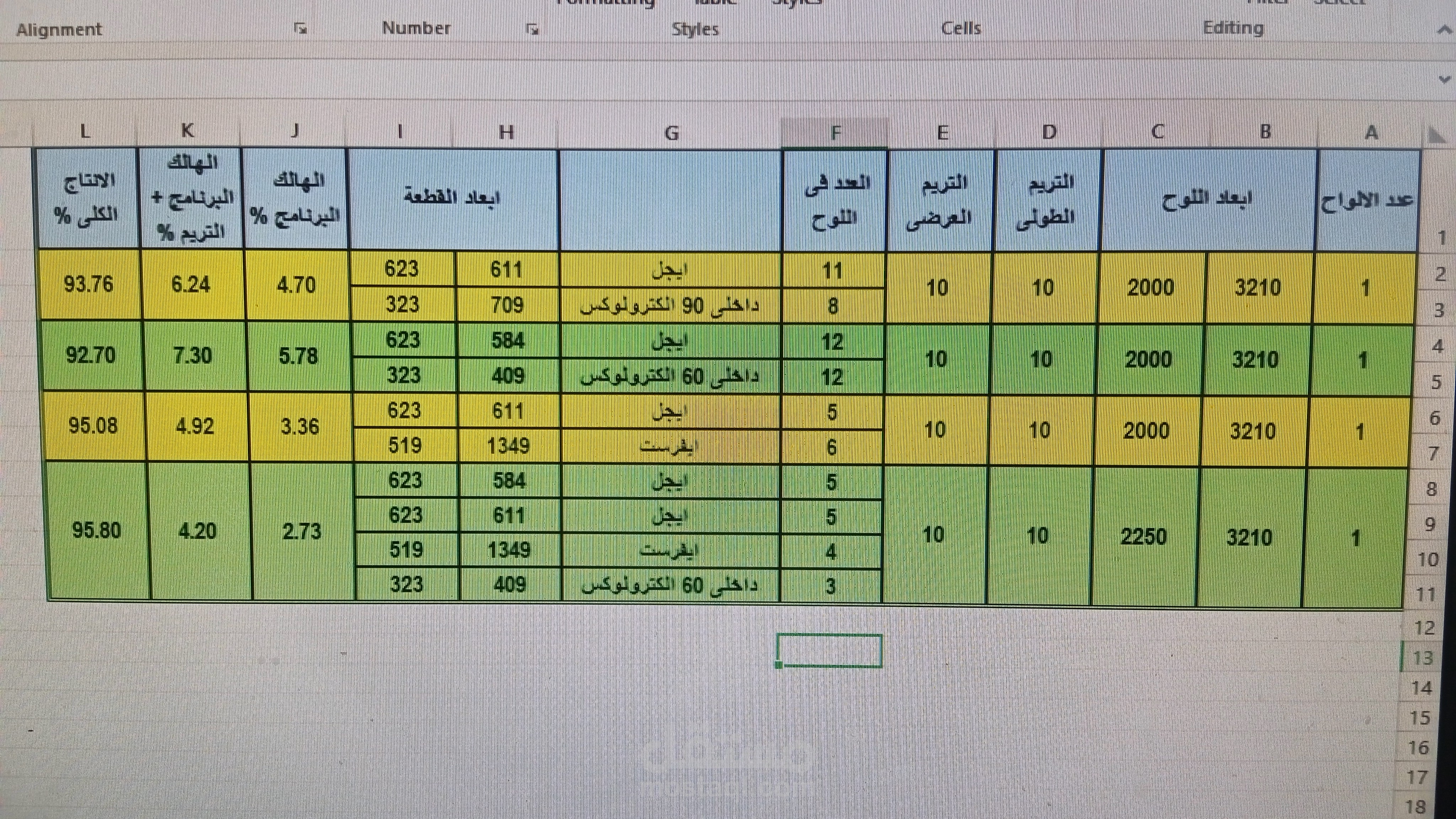 ادخال بيانات على الاكسل