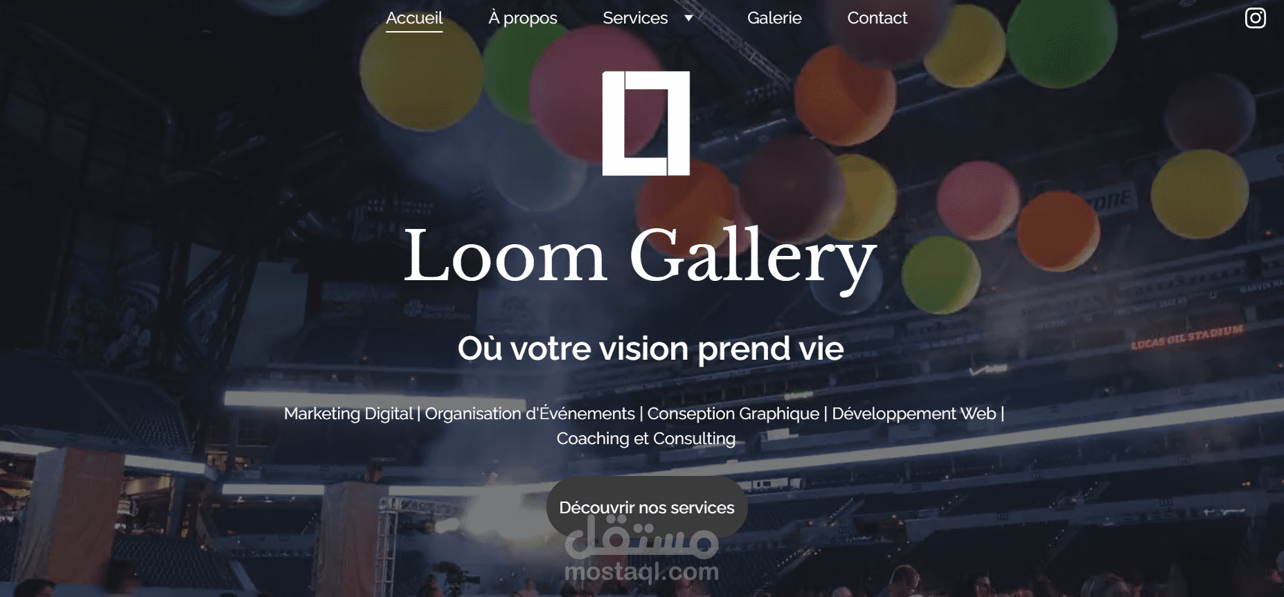 تصميم وتطوير موقع Loom Gallery للتصوير الفوتوغرافي والتواصل